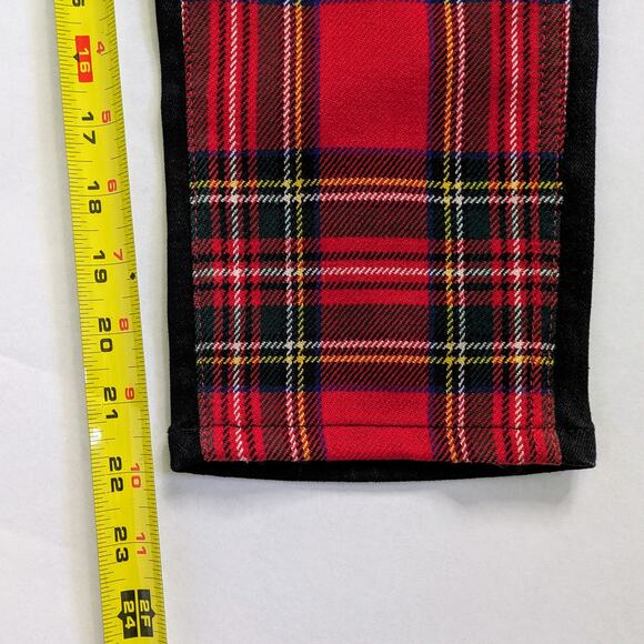 Junya Watanabe Tartan Pants XS Red Black Panel Wool Denim Cropped FW17 - Picture 8 of 11